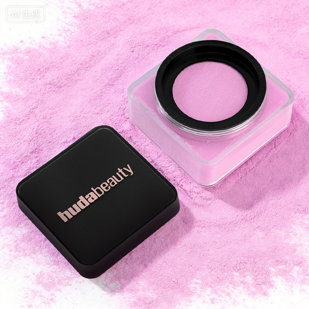 Huda Beauty 9-Color Loose Powder Compact 20g - Used For Baking This Product Features Cherry Blossom-Shaped Makeup Setting Powder Oil Control And Conce