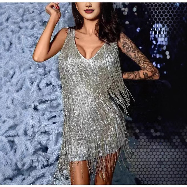 Green Sequin Backless Mini Dress Women Sexy Halter Deep V-neck Sleeveless Party Short Dresses Lady Evening Clubwear 240828