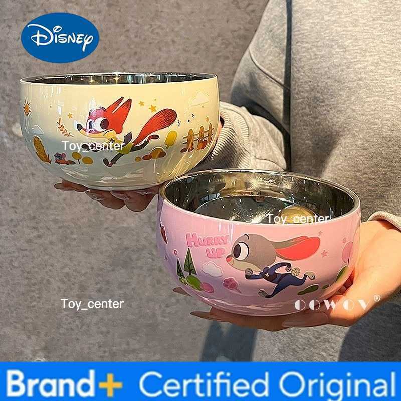 Disney Cute Judy Nick Rice Bowl New Home Version High-Quality Design for Boys and Girls Food-Grade Stainless Steel Bowl Gift H260302