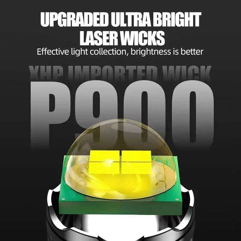 High Strong Power Led Flashlights Portable Tactical Torch with Display Light USB Charging Camping Fishing Emergency Zoom Lantern Z260301