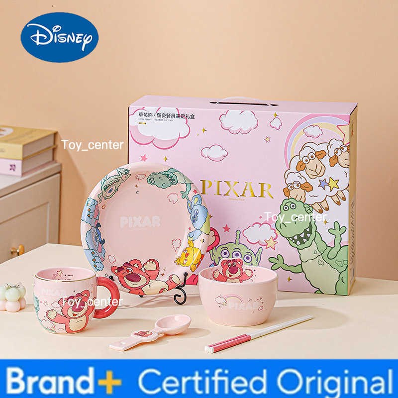 Disney Stitch Winnie the Pooh Ceramic Dinnerware Set - Bowl Plate Cup Spoon Chopsticks for 1 Person Home Kitchen Birthday Gift H26030211