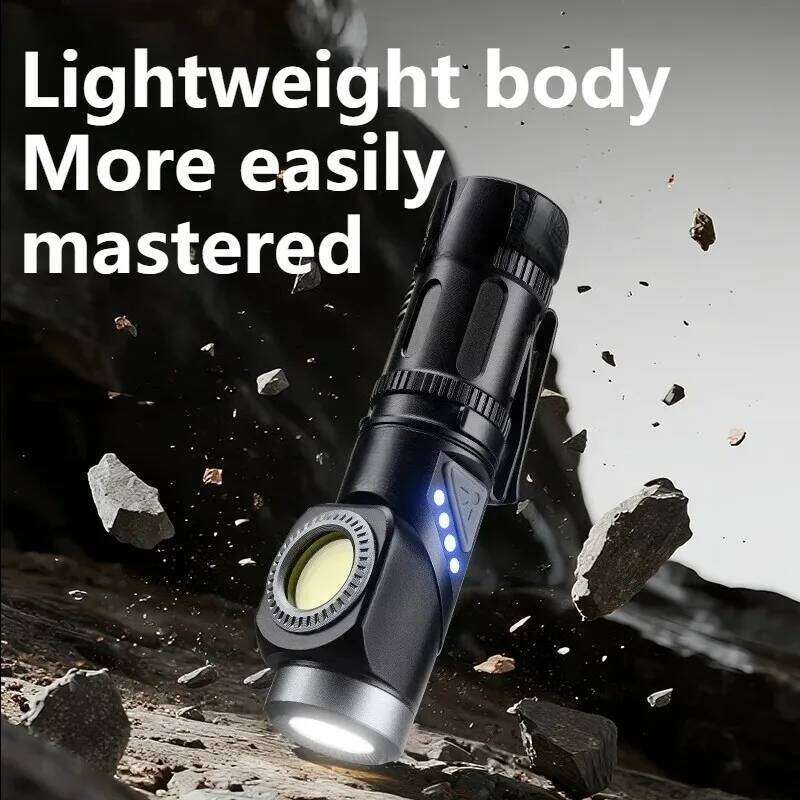 Mini LED Flashlight Rechargeable 90 Adjustable Corner Work Light Headlight Magnet Tail Camping Torch for Outdoor Emergency Z260301