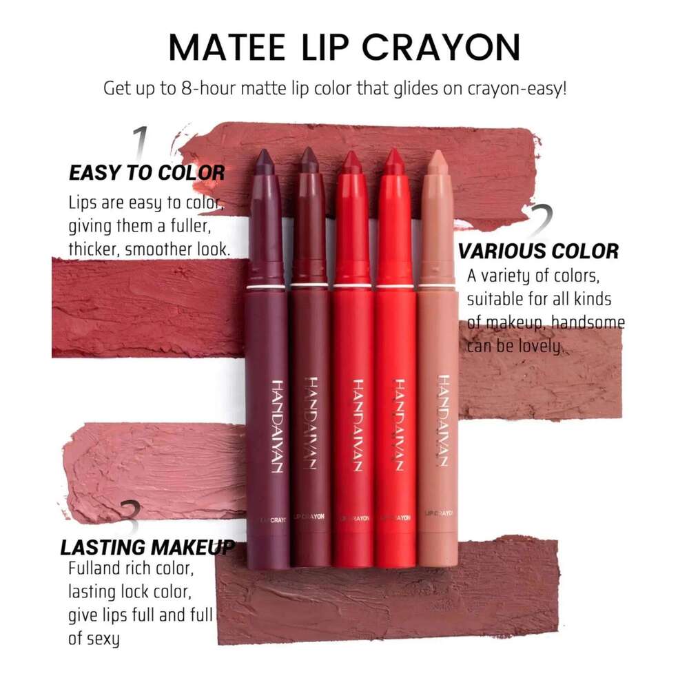 12 Colors Matte Lipstick Set Long Lasting Hydrating Lip Liner Crayon Kit Non Sticky Lightweight Professional Cosmetic H260302