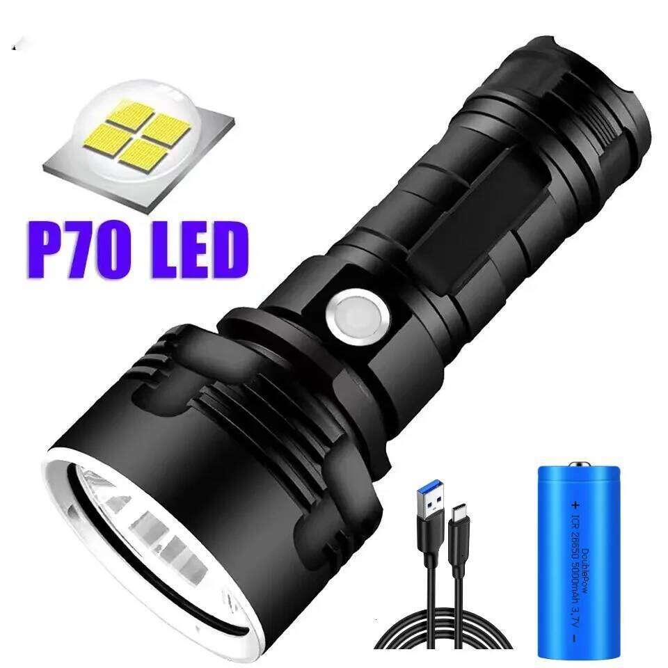 XHP70 LED Flashlight Tactical Torch USB Rechargeable Linterna Waterproof Lamp Ultra Bright Lantern Camping Z260301