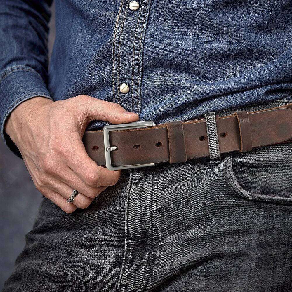 Antique Metal Needle Buckle High-quality Top Layer Cowhide Men's Casual Belt with Multiple Colors To Choose S260228