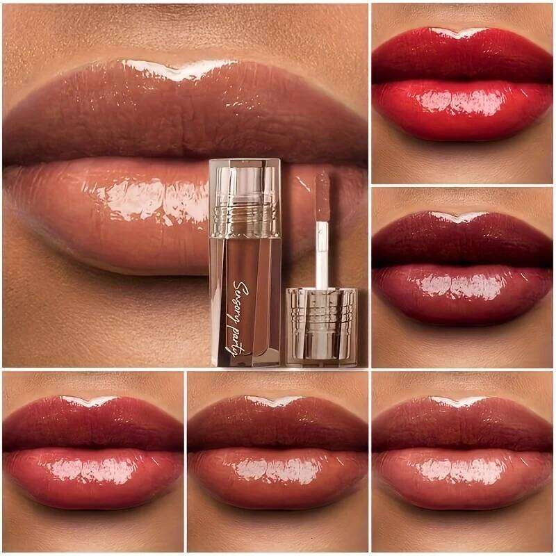 Plumping Berry Gloss, High Shine Waterproof Long Lasting Lip Tint, Moisturizing Liquid Lipstick for Sexy Lips H260302