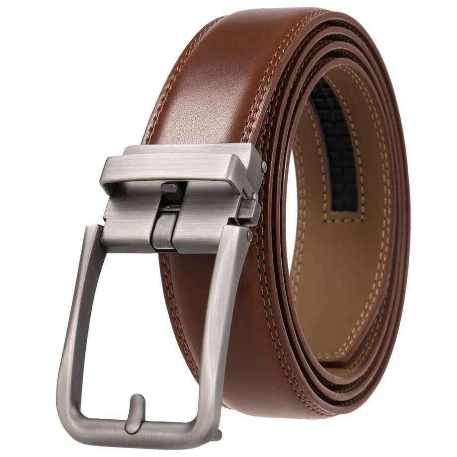 Plyesxale Real Leather For Men Mens Belts Luxury Ratchet Dress Belt With Automatic Buckle Retro Waist Strap Male B1094 S260228