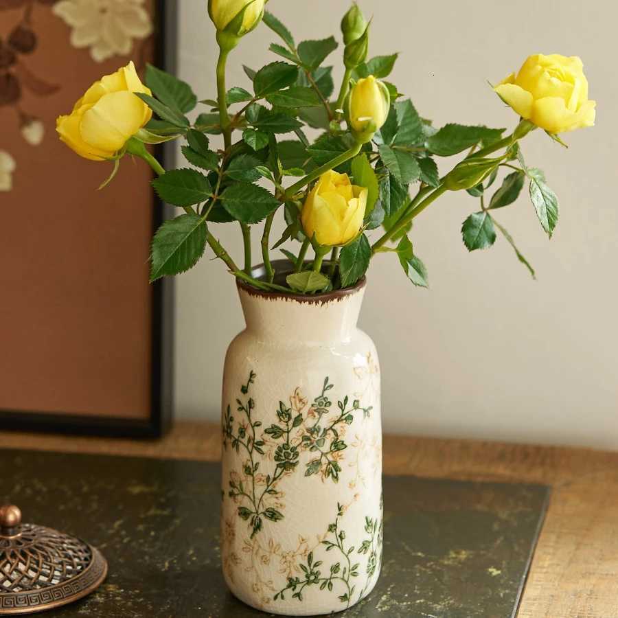 Ceramic Vase Mini Ornament Wabi Sabi Style Living Room Flower Arrangement Retro Dining Table DecorT260302