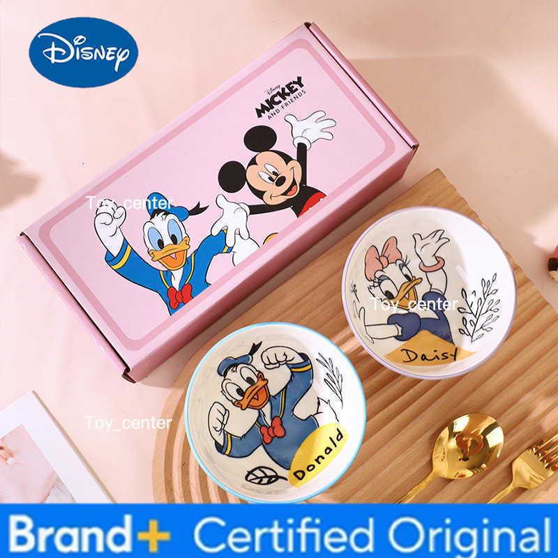 Disney Ceramic Rice Bowl Set 45-Inch Vertical Design Featuring Mickey Minnie Donald Duck Daisy Patterns Household Cutlery Gifts H2603021