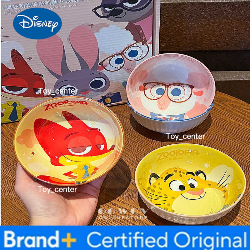 Disney New Zootopia Judith Nick Ceramic Tableware Gift Box Bowl Home High Beauty New Year Birthday Companion Gift H26030211