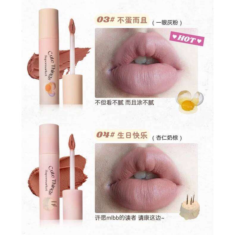 FLORTTE Meria Lipstick Cream Daily Base Mud Glaze Floria Matte Concealer Cover Lip Color Natural H260302