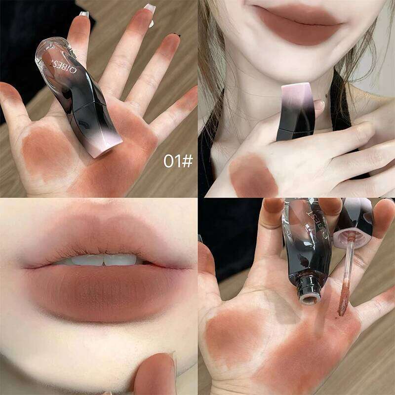 QIBEST 1PC Sexy Red Women's Long Lasting Waterproof Liquid Lipstick Matte Mud Non-Stick Cup Lip Gloss Tint Makeup H260302