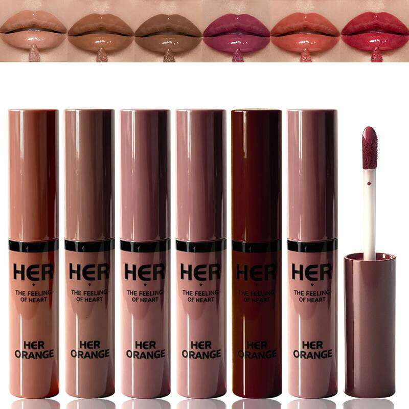 Herorange Shimmering Mirror Glaze, Moisturizing, Not Fade, Easy to Apply, Water-Glossy Glass Lip Gloss Cosmetics, Christmas Gift H260302