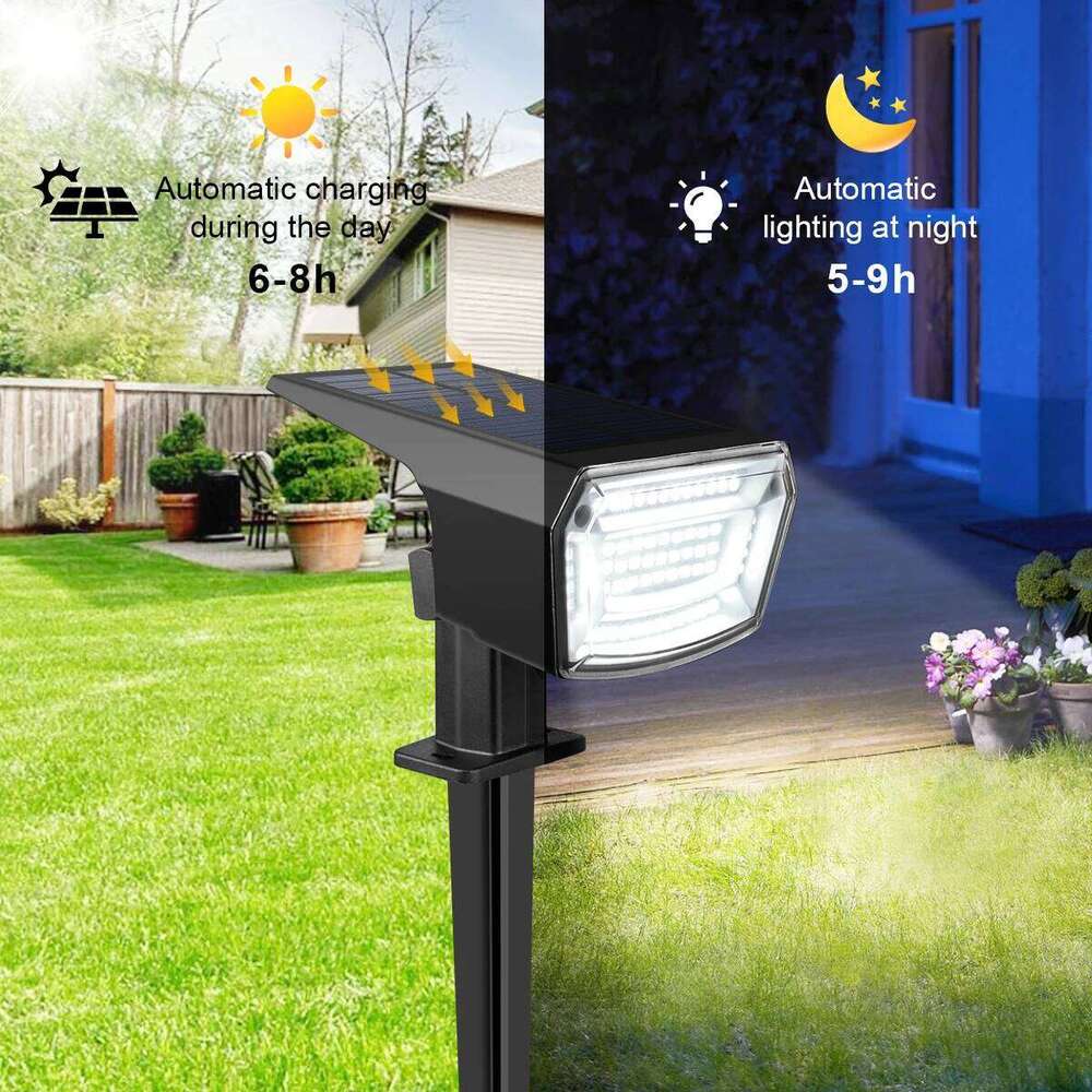 Built-in Large Capacity Battery 1200mAh LED Solar Floodlight Waterproof Spotlight Lamp Long Working Time For Garden Lawn Pathway C260302
