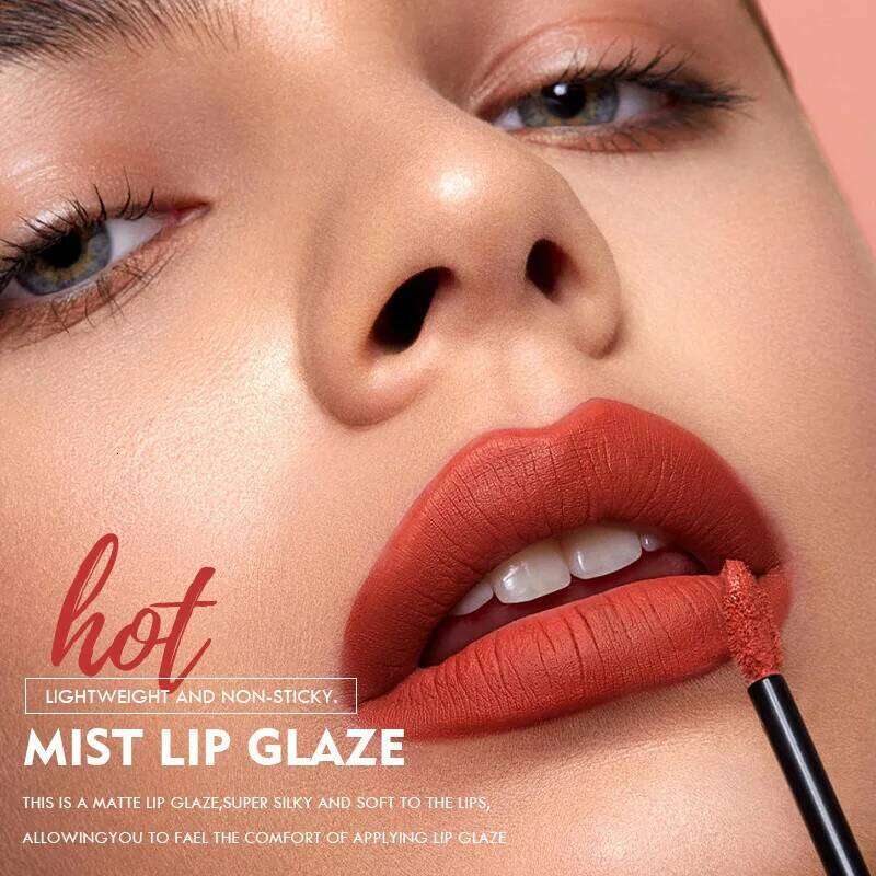 High Quality Matte Plumping Lipstick Glaze Velvet Colourl Gloss Makeup Non-sticky Colorfast Lip Stick Lips Clay Cosmetic H260302