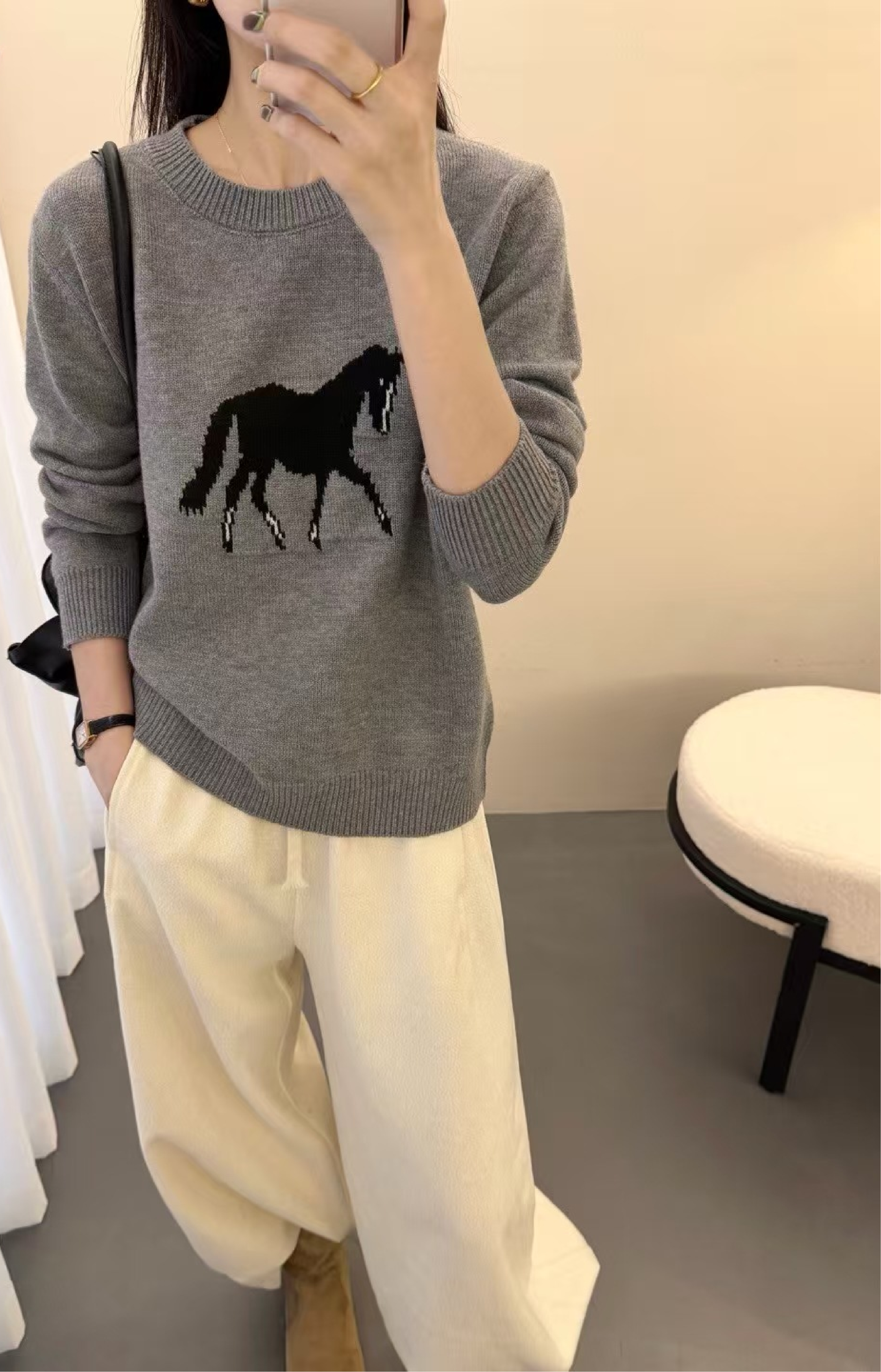 Women's Sweaters Cute Creative Knitted Pullover Pattern Cartoon Vintage Top Soft Trendy Fashionable Casual-chic Female Street Sweater