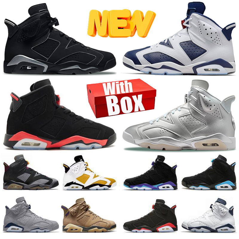With Box j6 Jump mans 6s 6 Basketball Shoes Cap and Gown Infrared Salesman Metallic Silver Oreo Midnight Navy Carmine UNC Black Cat Men Women Trainers Sneakers