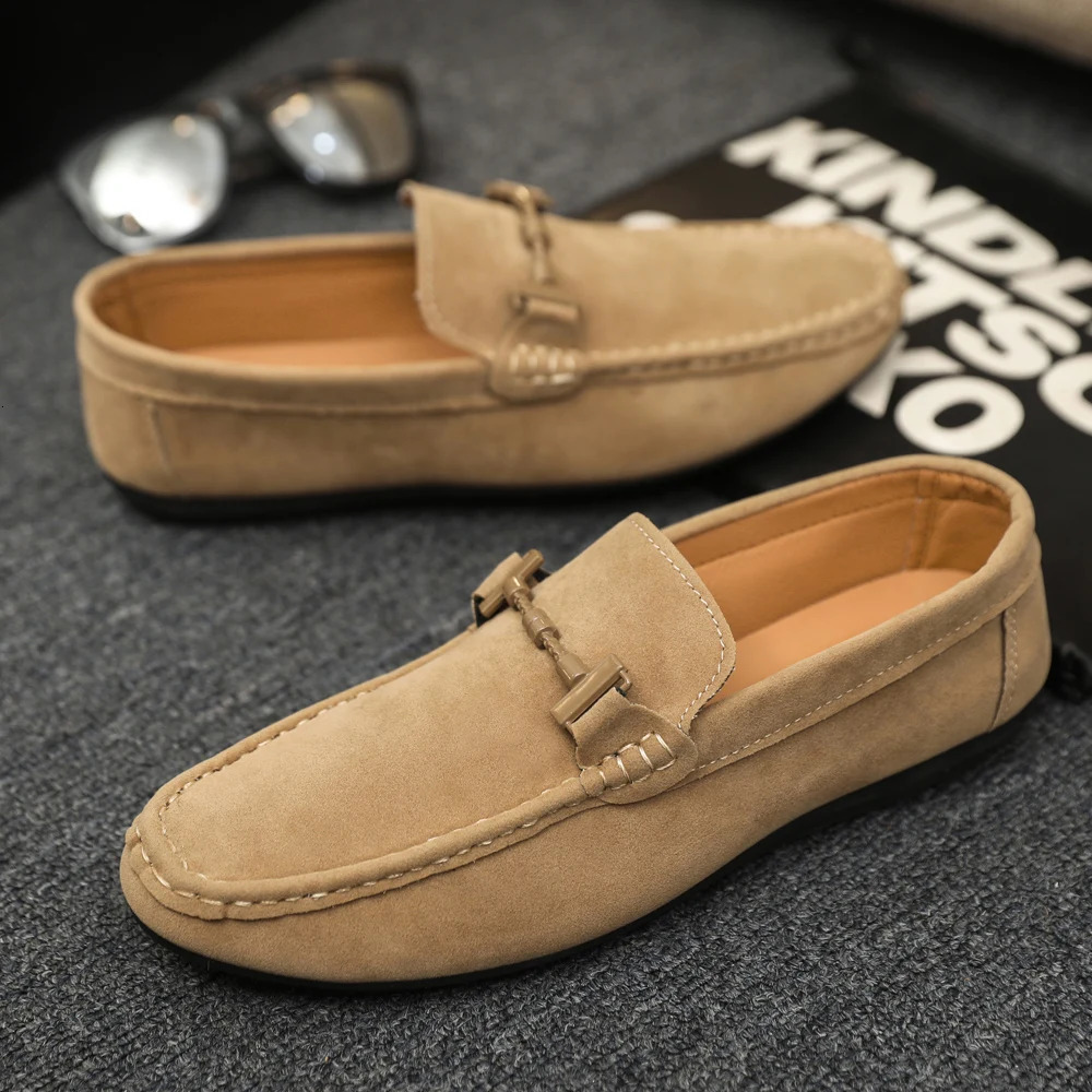 Autumn Faux Suede Casual Mens Shoes Comfortable Mens Work Shoes Stylish Versatile Driving Loafers Slip-On 260228