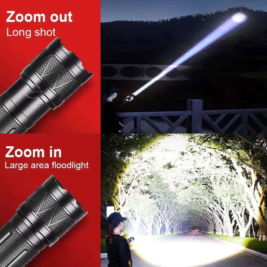 50000LM Ultra Bright LED Flashlight,12000mAh Rechargeable Zoomable Tactical Torch, Adjustable Focus for Camping Hiking Emergency Z260301