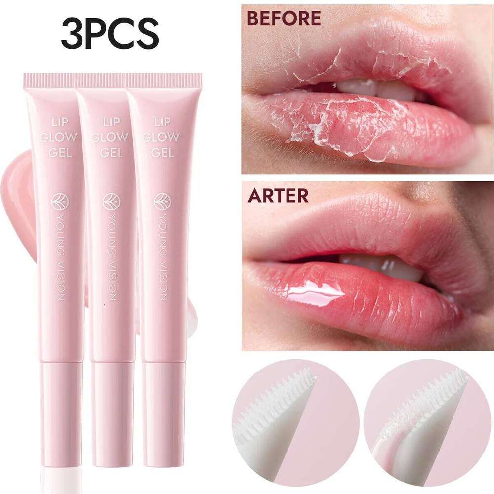 VISION LIP GLOW GEL Pink Moisturizing Lip Mask Anti-Chapping Glossy Long-Lasting H260302
