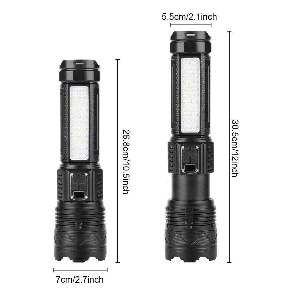 Large Strong Light Flashlight Charging Super Bright Laser Outdoor Spotlight Long Range LCD Display Portable and Hangable T Z260301