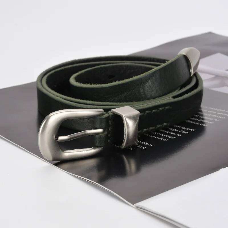 2022 New Ladies Luxury Retro Casual Top Layer Leather Thin Alloy Pin Buckle With Denim Shorts Advanced Personality Belt S260228