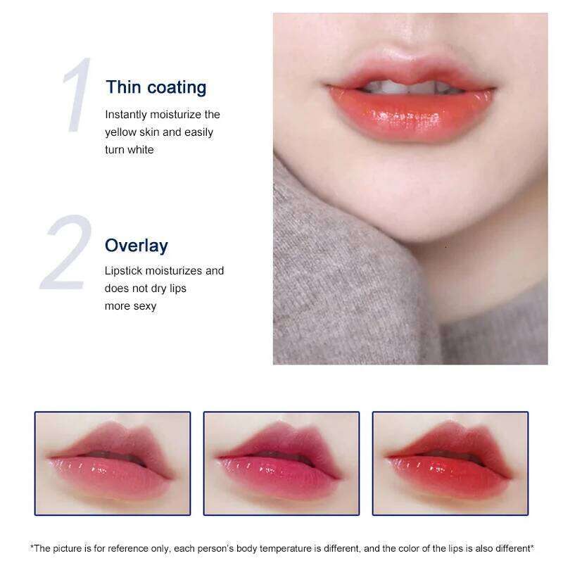 24K Balm Rose Essential Golden Oil Moisturizing Lipstick Food Grade Fomula Color Changing Lip Care Gifts H260302