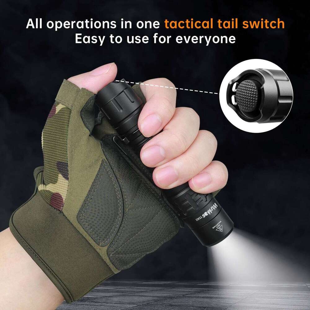 Wurkkos TD02 Tactical Flashlight 2000LM Pocket Torch 18650 Rechargeable EDC Type-C Charging Port Tail Switch IPX8 Waterproof Z260301