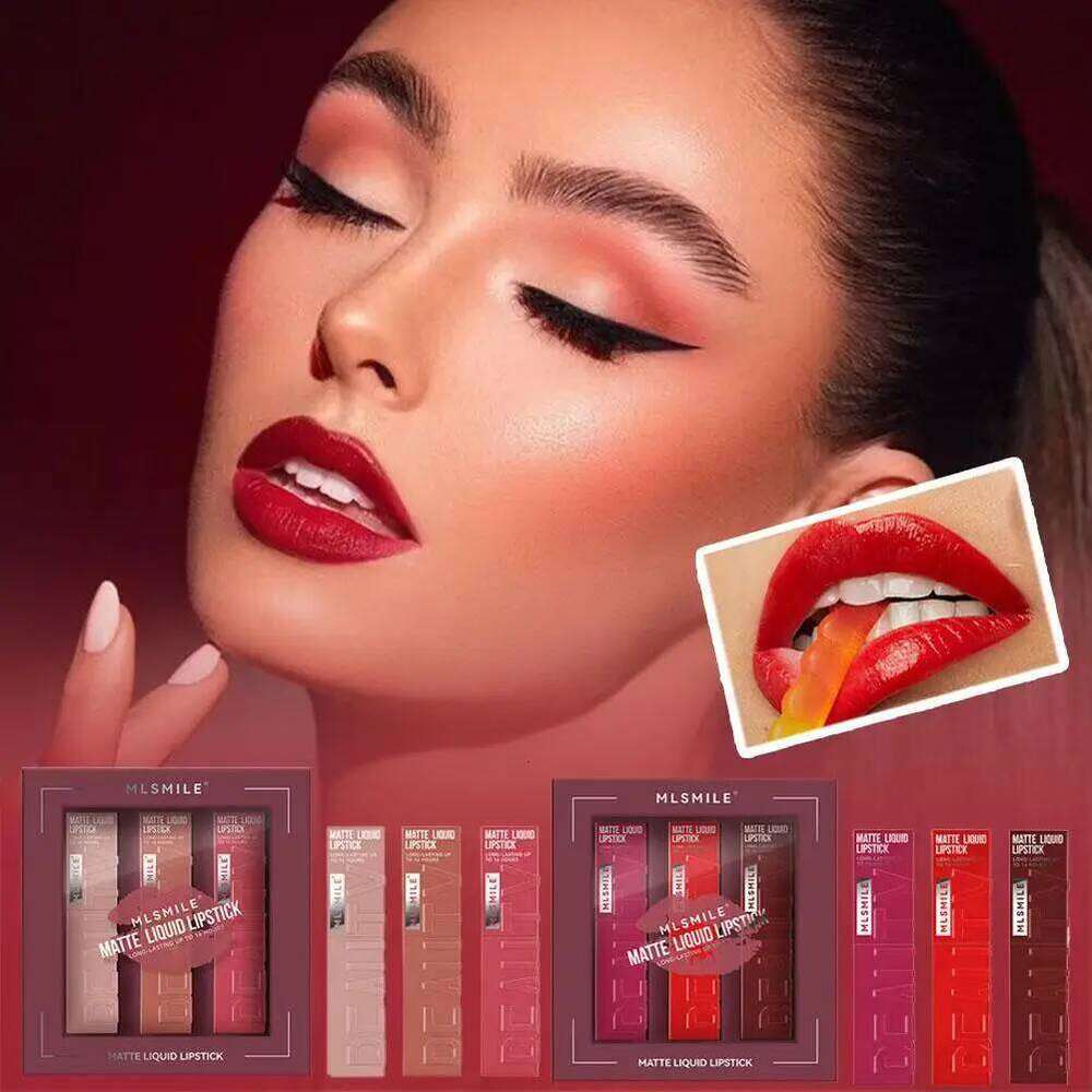 6 Colors Sexy Matte Nude Liquid Lipsticks Non-stick Cup Long Lasting Velvet Gloss Square Tube Tint Waterproof Lip Makeup H260302