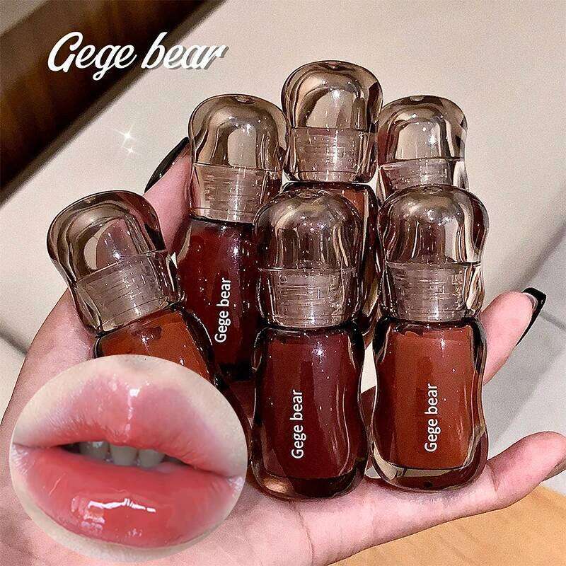Gege Bear Crystal Balm Moisturizing Gloss Oil Jelly Lipgloss Long Lasting Liquid Lipstick Hydrating Tinted Lip Makeup H260302