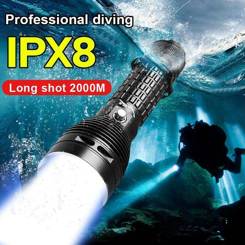 IPX8 Professional Diving Torch XHP160 High Power LED Flashlight Rechargeable Lantern Underwater Lamp Strong Light Scuba Lights Z260301