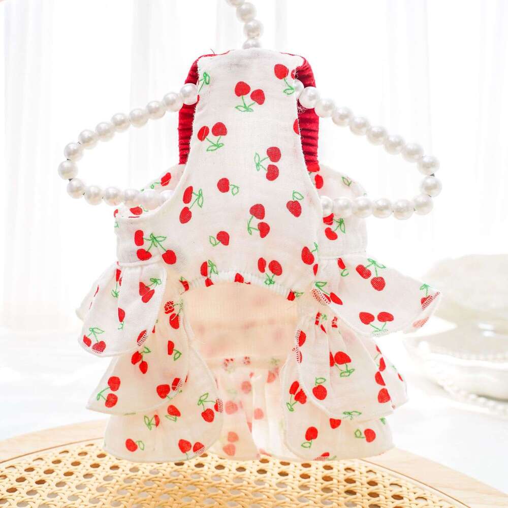 Famous brand All cotton pet dress layered dog cake skirt clothing cat supplies wholesale for small and medium sized dogs summer pupakaIK