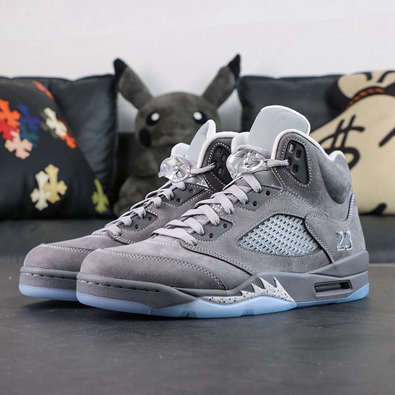 Wolf Basketball Shoes Grey LJR Grade Baskeball With Box 2026 5s Flint Full-Length Air Midsole Outsole Carbon Fiber Plate S2 HUPU Sneakers Z260601