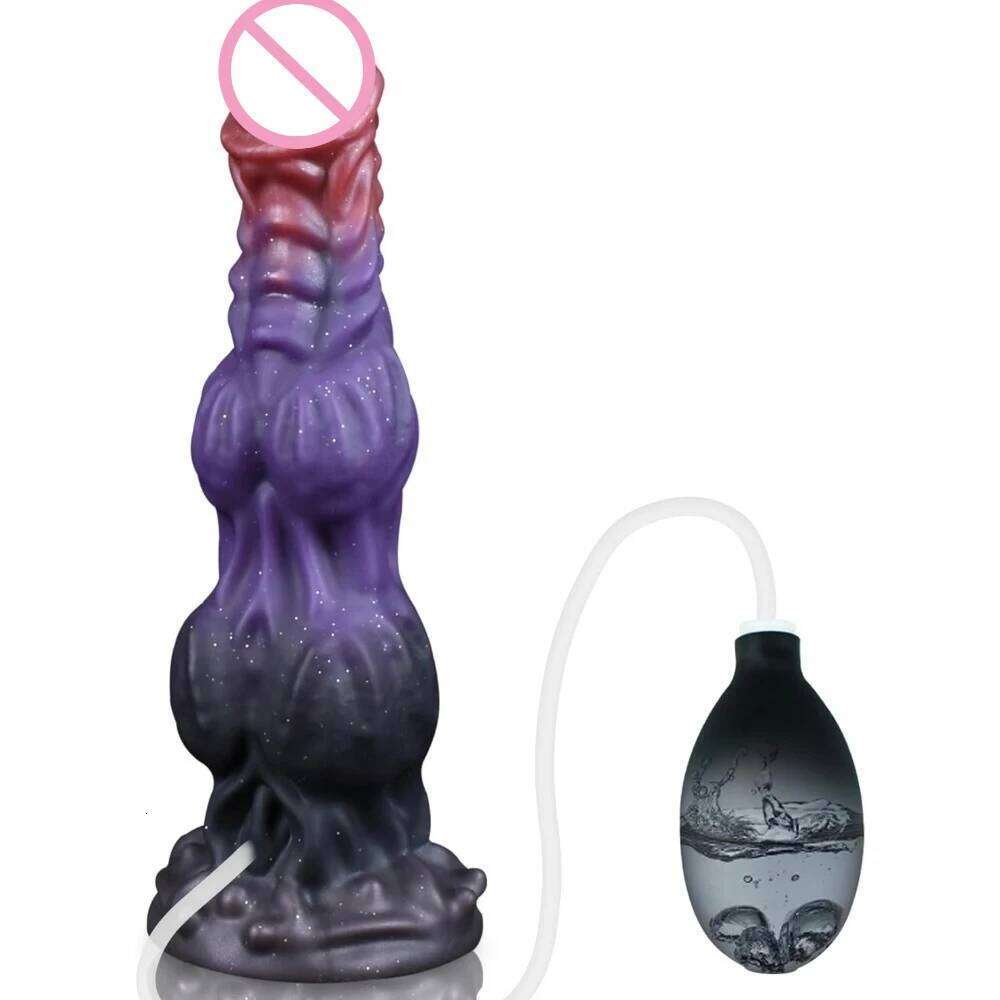 Huge Monster Squirting Fantasy Dragon Horse Dog Dildo Knotted Ejaculating Toy Big Anal Silicone Adult Toys for Women 26H0301