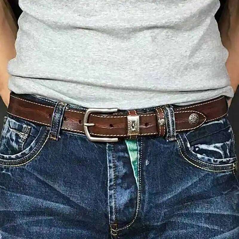 Full Grain Belts Waistband for Male Fashion Men Cow Leather Belt Black/Coffee Width:3.4cm Length:105-125cm S260228