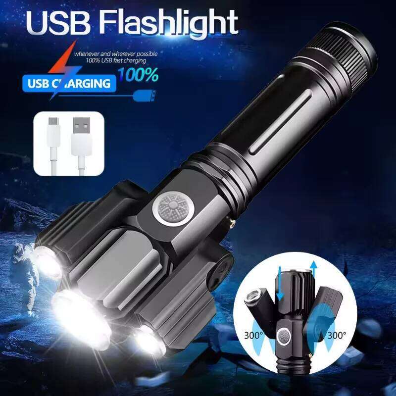 C5 3led Searchlight Night Riding Bright Usb Rechargeable Tactical Flashlight Led Waterproof Bicycle Front Light Lamp Z260301