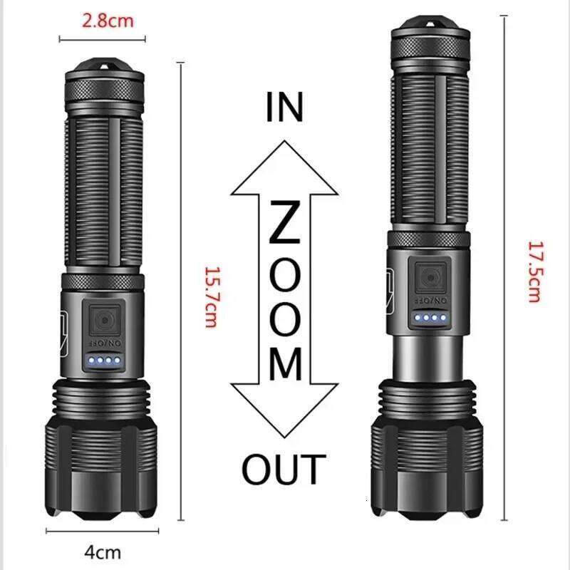 Powerful Rechargeable Flashlight XHP70 LED High Power Flashlights Long Range Torch Tactical Lantern For Emergency Z260301