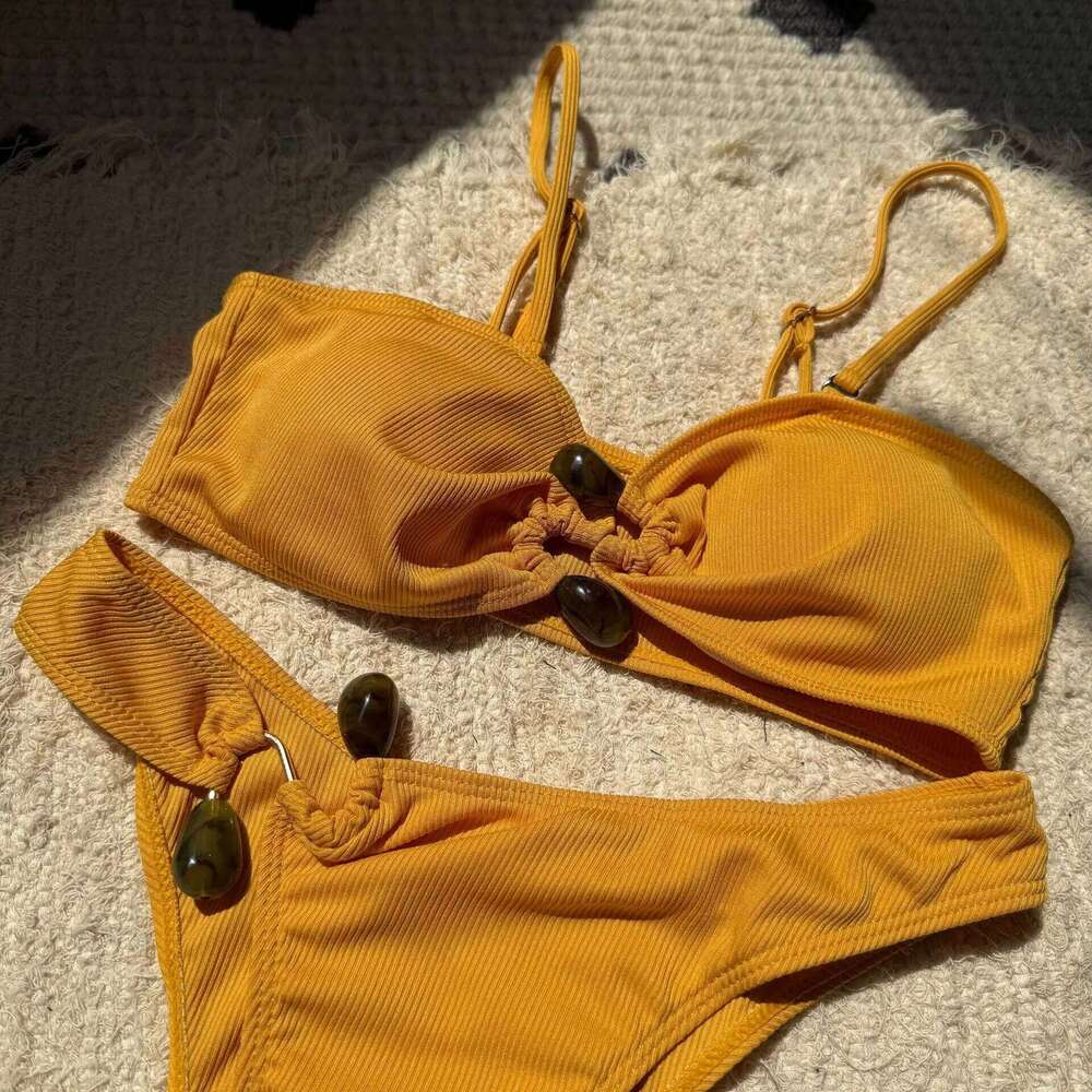 2025 Solid Color Women's Split Bikini Beach Swimsuit Z260301