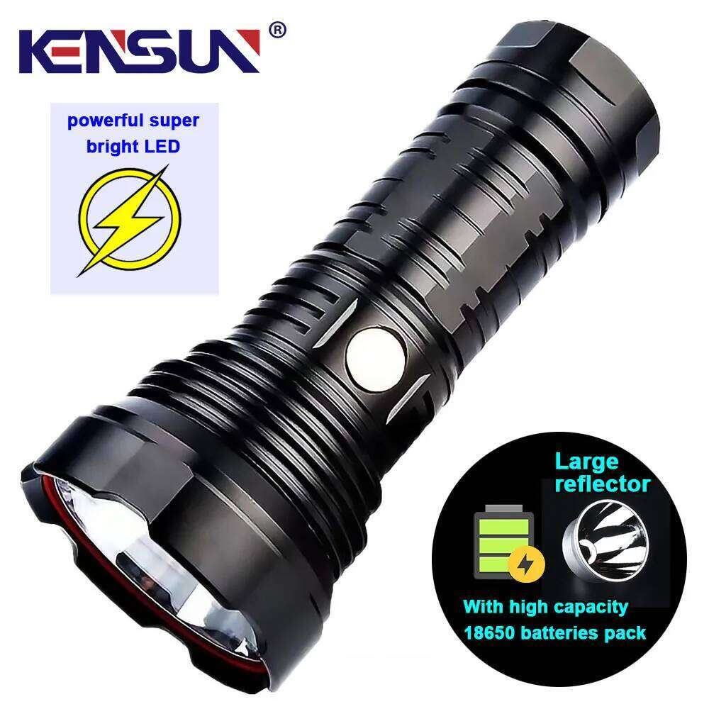 Powerful Flashlight Super Bright Long Range lighting Torch Waterproof Type C Usb Rechargeable Hand Lantern For Outdoors Hunting Z260301