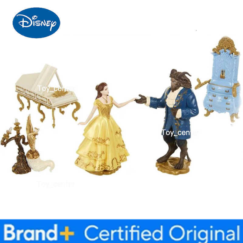 Disney Beauty and the Beast Action Figure Toys Belle Princess Beast Candlestick Lumiere Wardrobe Enchanted Anime Figure Set Gift H260302