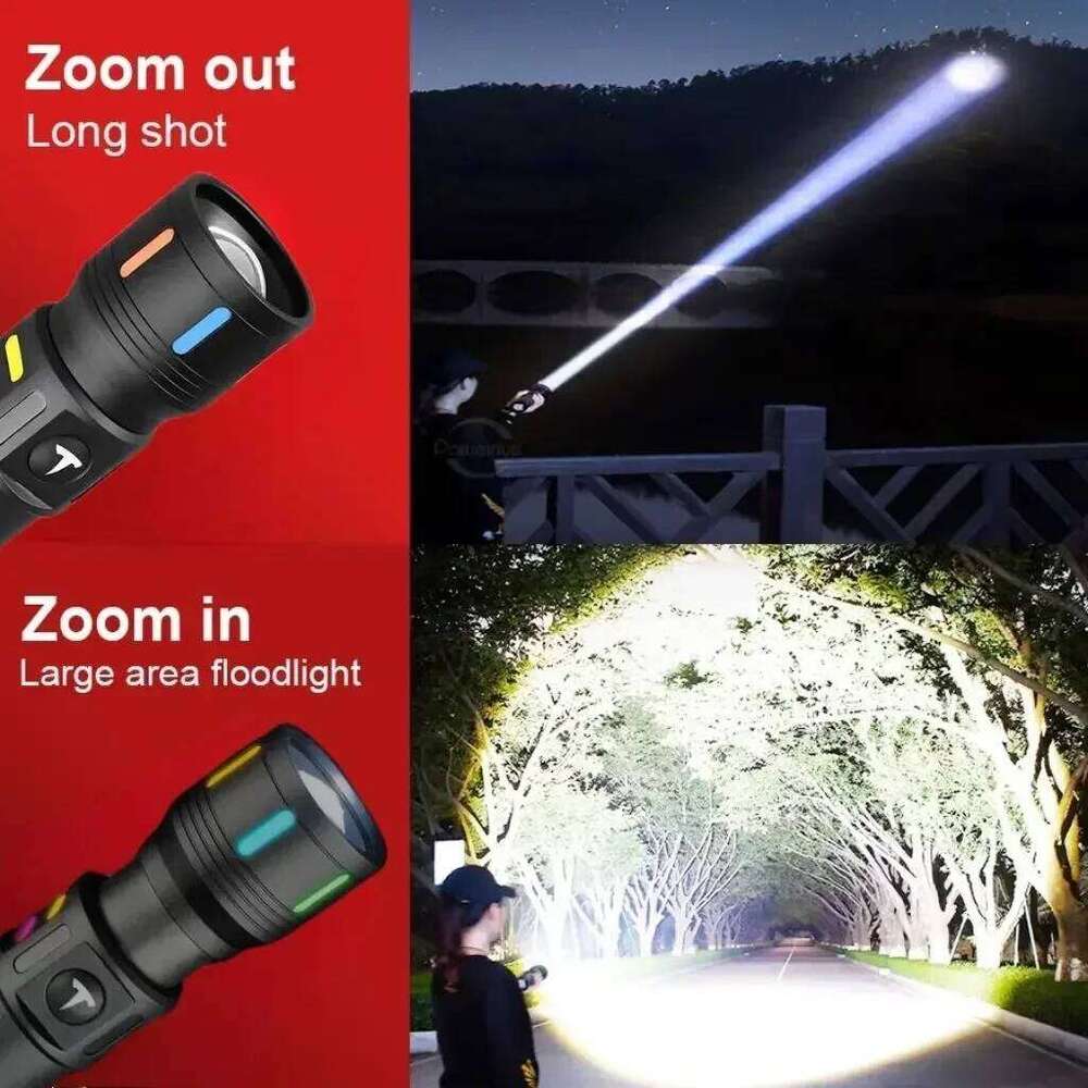 1000000LM LED Portable Rechargeable Flashlight Outdoor Tactical Torch Camping Waterproof Lantern Fishing Light Z260301