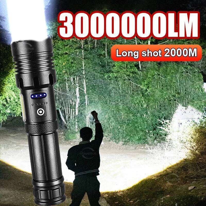 2/4/6PCS 30000000LM Long Range LED Flashlight High Power Tactical Flash Light Torch Outdoor Waterproof Camping Lantern Z260301