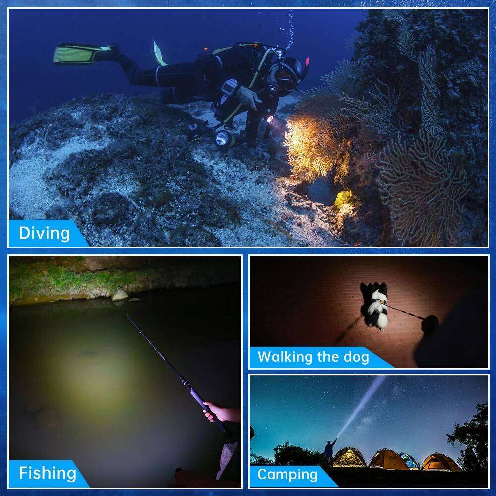 New Sofirn Diving Light SD09L SST40 LED Flashlight 6800lm 21700 USB Rechargeable Underwater Waterproof Torch Z260301