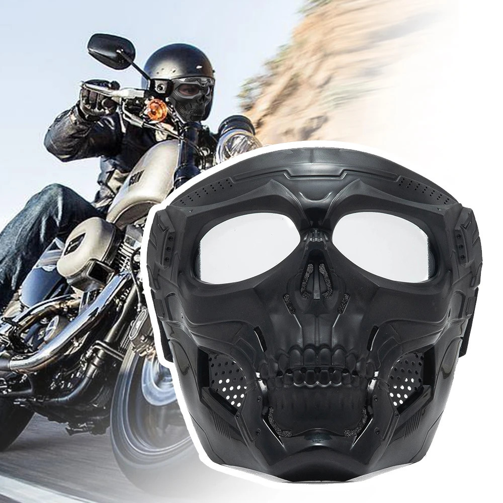Skull Mask Motorcycle Mask Bicycle Riding Windproof Full Face Skeleton Protective Mask Colored Goggle Tactical Cycling Bike 260207 - view 4