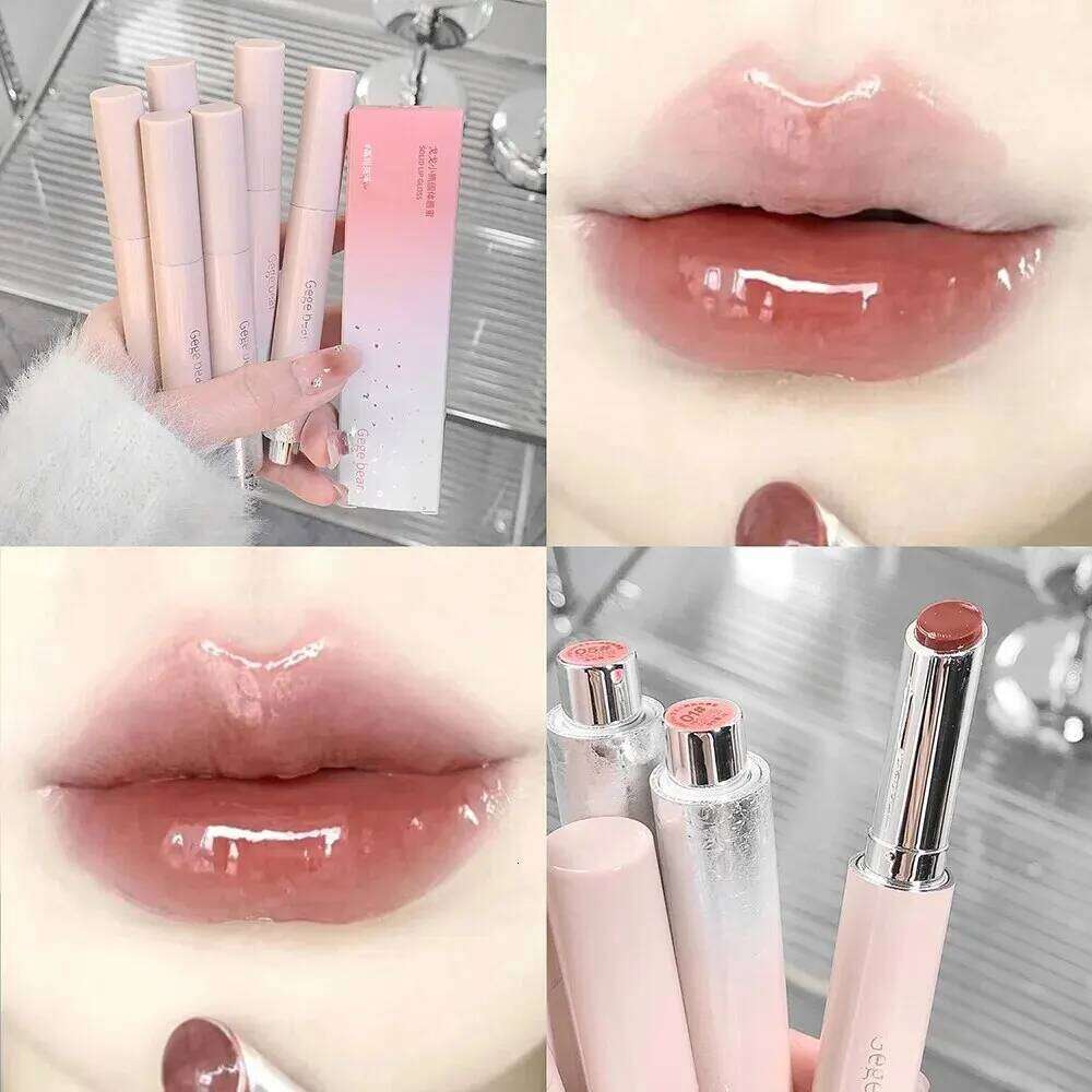 Snowy Design Solid Watery Lipstick Mirror Moisturizing Nourishing Lip Balm Beautiful Colors Suitable for Winter H260302