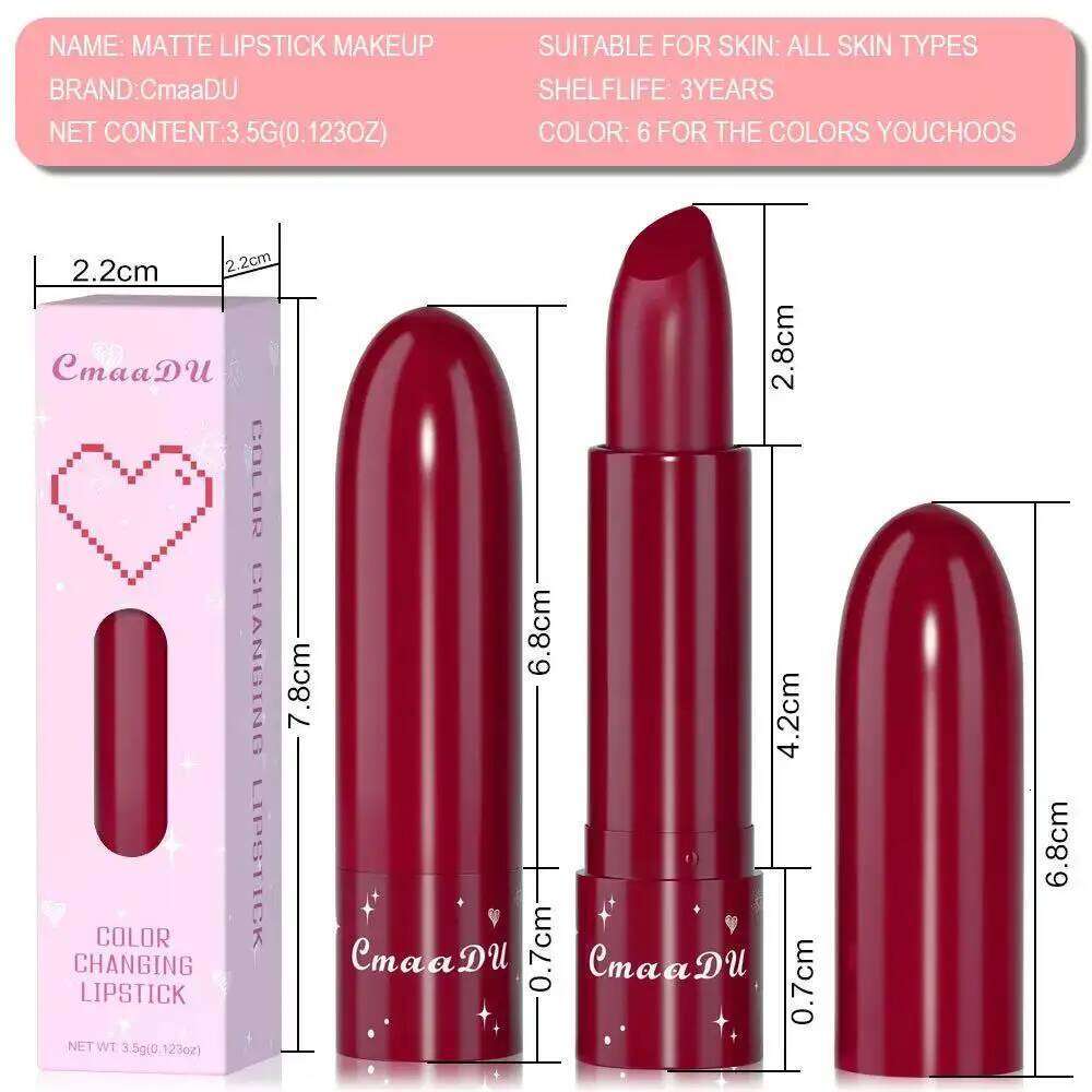 CmaaDu 6 Color Shine Changing Lipstick Waterproof Tinted Balm Fruit Infused Nourishing Glow For Moisturizing Lip Care H260302