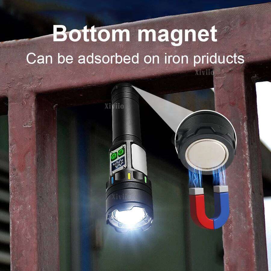 High Power LED Flashlight Built-in Battery USB Rechargeable Strong Light Torch Outdoor Camping Hiking Lantern Emergency Survival Z260301