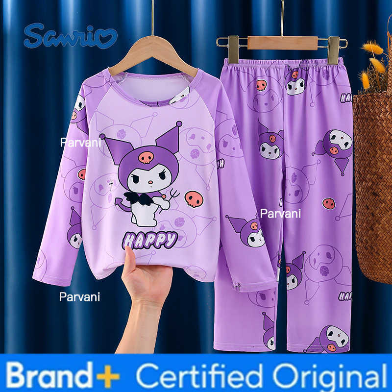 Sanrio Childrens Pajamas Long Sleeved Sweet and Cute Cartoon Printed Loose Home Clothes for Boys and Girls H260302