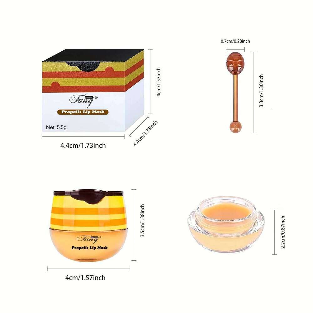 2 Pack Bee Balm Balm, Exfoliating Hydrating & Prevention Dry and Cracked Scrubs Sleeping Mask Reduces Lip Lines H260302