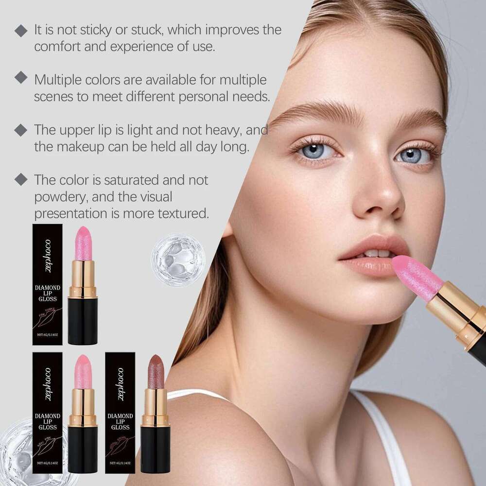 3 Colors Glitter Lipstick Diamond Lip Gloss Waterproof Long Lasting Sexy Pearlescent Lipgloss Christmas Stage Makeup Cosmetic H260302